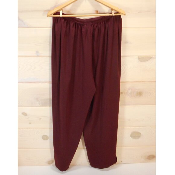 Norton McNaughton Womens plus size 1X Wide Leg Dress Pants Vintage NWT Burgundy - Picture 3 of 9